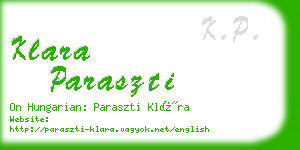 klara paraszti business card